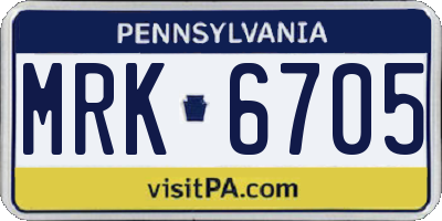 PA license plate MRK6705