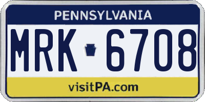 PA license plate MRK6708