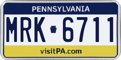 PA license plate MRK6711