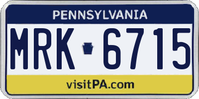 PA license plate MRK6715