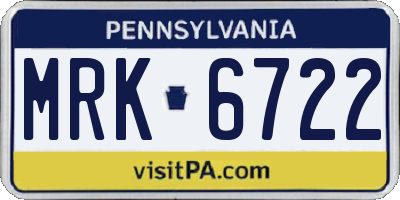 PA license plate MRK6722