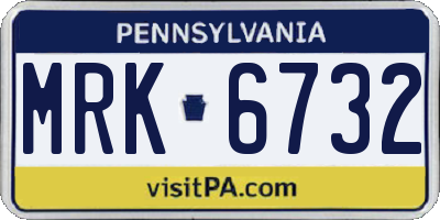 PA license plate MRK6732