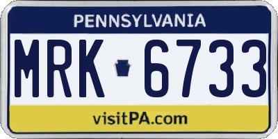 PA license plate MRK6733