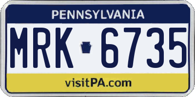 PA license plate MRK6735