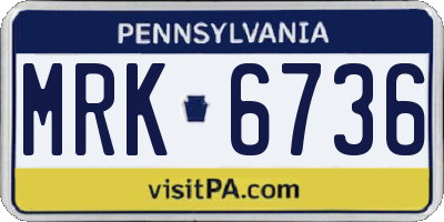 PA license plate MRK6736