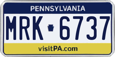 PA license plate MRK6737