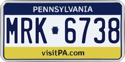 PA license plate MRK6738