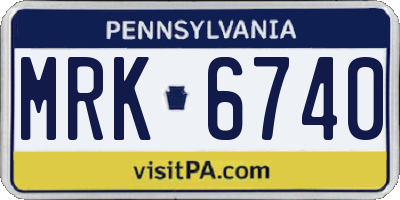 PA license plate MRK6740