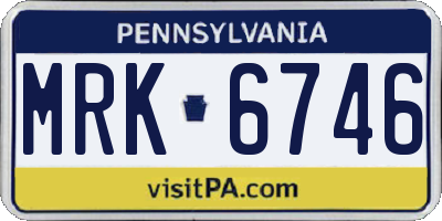 PA license plate MRK6746