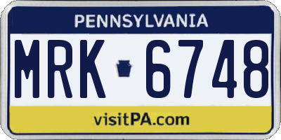 PA license plate MRK6748