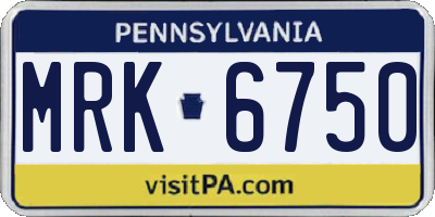 PA license plate MRK6750