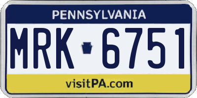 PA license plate MRK6751