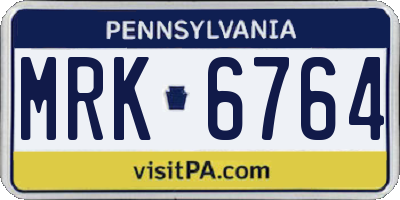 PA license plate MRK6764