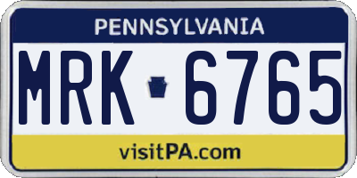 PA license plate MRK6765