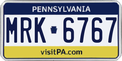 PA license plate MRK6767