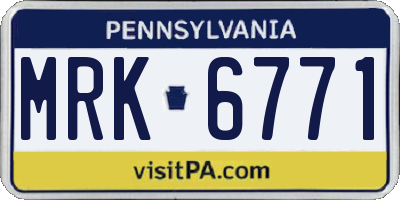 PA license plate MRK6771