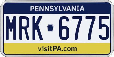 PA license plate MRK6775