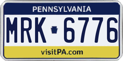 PA license plate MRK6776