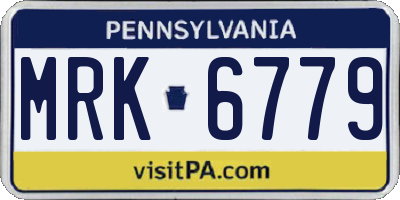 PA license plate MRK6779
