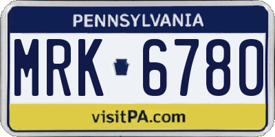PA license plate MRK6780