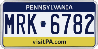 PA license plate MRK6782