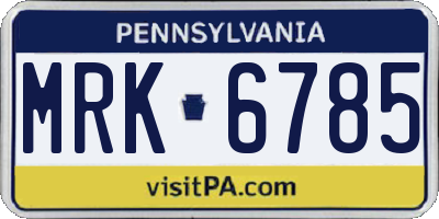 PA license plate MRK6785