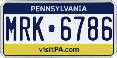 PA license plate MRK6786