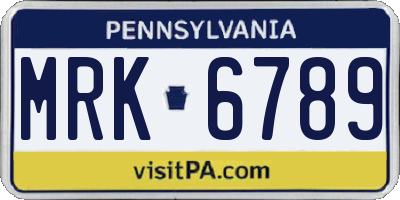 PA license plate MRK6789