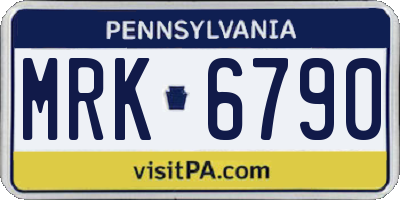 PA license plate MRK6790