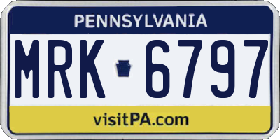 PA license plate MRK6797