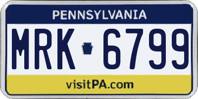 PA license plate MRK6799