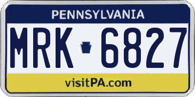 PA license plate MRK6827
