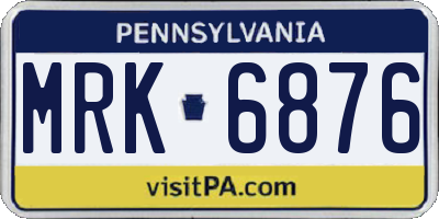 PA license plate MRK6876