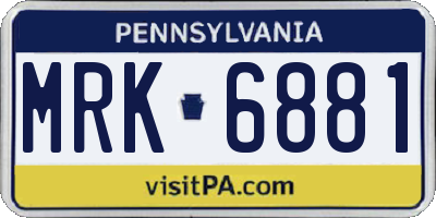 PA license plate MRK6881