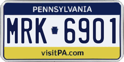 PA license plate MRK6901