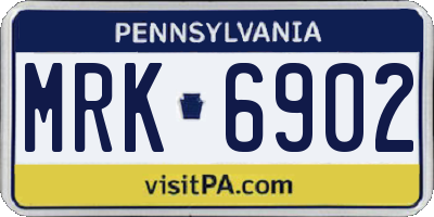 PA license plate MRK6902