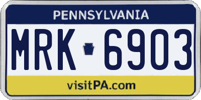 PA license plate MRK6903