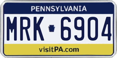 PA license plate MRK6904