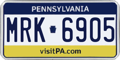 PA license plate MRK6905