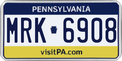 PA license plate MRK6908