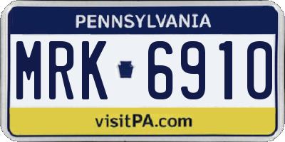 PA license plate MRK6910