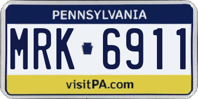 PA license plate MRK6911