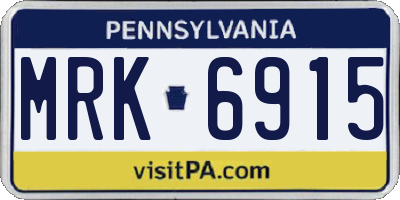 PA license plate MRK6915