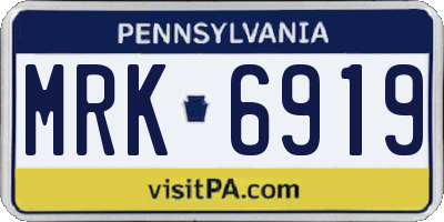 PA license plate MRK6919