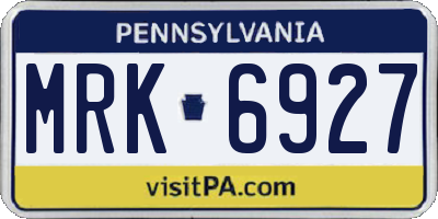 PA license plate MRK6927