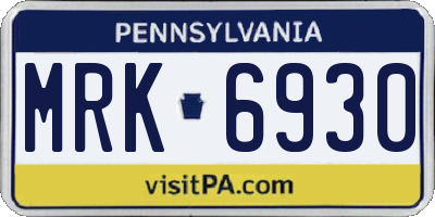 PA license plate MRK6930