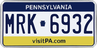 PA license plate MRK6932
