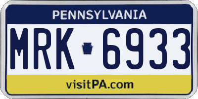 PA license plate MRK6933