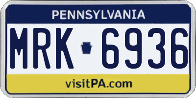 PA license plate MRK6936