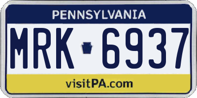 PA license plate MRK6937